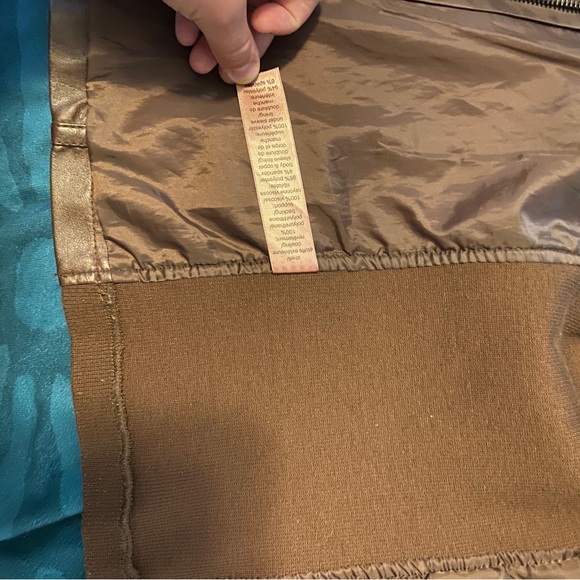 Maurices Dark Brown Pleated Front Faux Leather Zip
Up Jacket | Size: Meduim - Picture 8 of 8